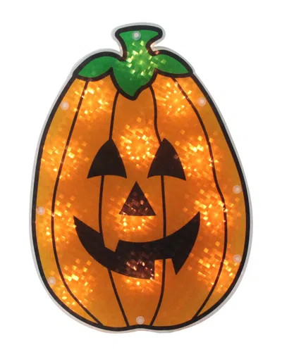 Northlight 12in Lighted Jack-o-lantern Halloween Window Silhouette In Orange