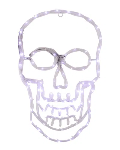 Northlight 18in Skull 4-function Led Lighted Halloween Window Silhouette In White