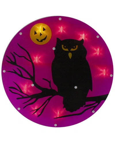 Northlight Lighted Owl Halloween Window Silhouette, 13.75" In Pink