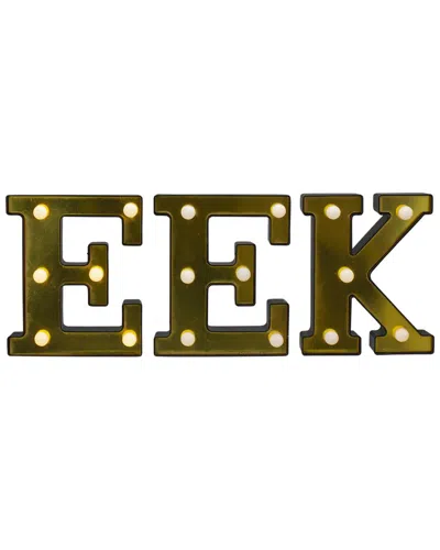 Northlight 6.5in Led Lighted Eek Halloween Marquee Sign Window Silhouette In Black