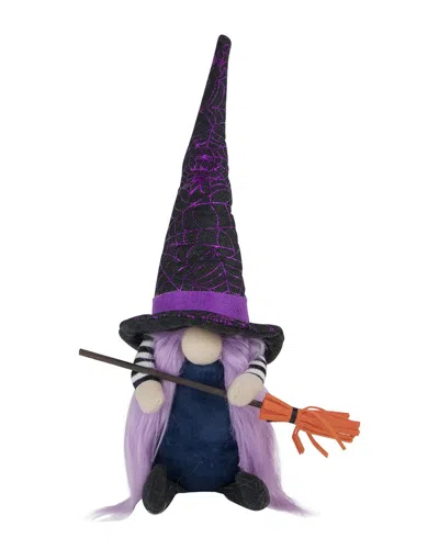 Northlight 14in Witch Gnome With Broom Indoor Decoration In Black