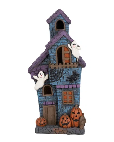 Northlight 22.75" Led Lighted Haunted House With Ghosts Halloween Decoration In Blue