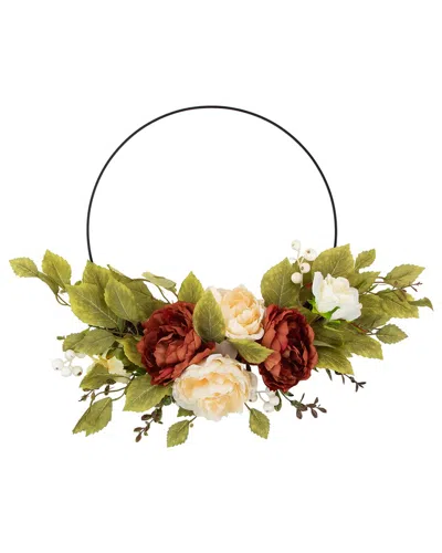 Northlight 21in Autumn Harvest Artificial Floral Fall Foliage Wreath In Orange