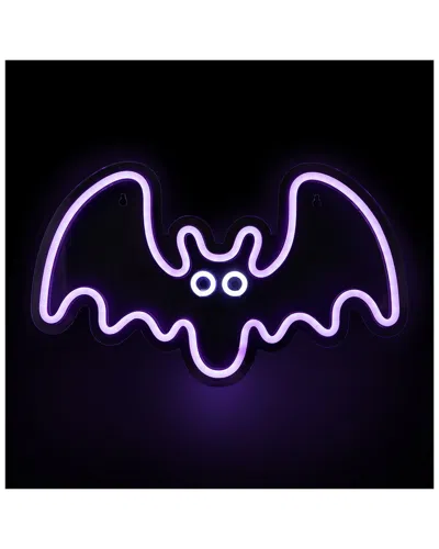 Northlight 15in Led Lighted Neon Style Bat Halloween Window Silhouette In Purple