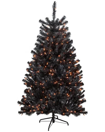 Northlight 6ft Pre-lit Noble Spruce Artificial Halloween Tree In Black