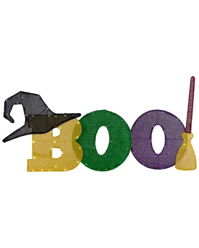 NORTHLIGHT NORTHLIGHT 50IN LED LIGHTED TINSEL 'BOO' OUTDOOR HALLOWEEN DECORATION 
