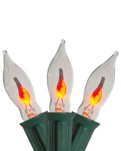 Northlight Set Of 10 Flickering Amber Flame C7 Halloween Lights In Orange