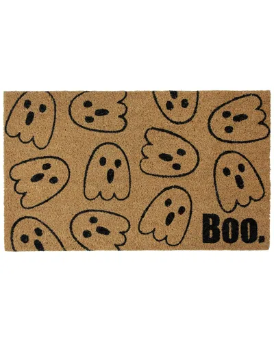 Northlight Natural Coir Boo With Ghosts Doormat, 18" X 30" In Brown