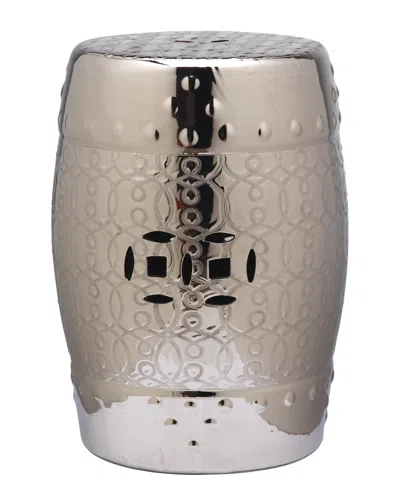 Safavieh Lantana Garden Stool In Silver
