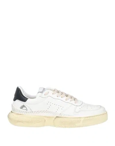 Trypee Man Sneakers White Size 7 Leather, Textile Fibers In White
