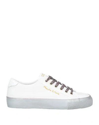 Manila Grace Woman Sneakers White Size 7 Textile Fibers, Leather In White