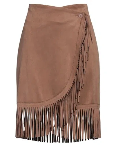 Irie Irié Woman Mini Skirt Camel Size M Polyester, Elastane In Beige