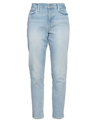 FRAME FRAME WOMAN JEANS BLUE SIZE 30 LYOCELL, RECYCLED COTTON, COTTON, ELASTANE 