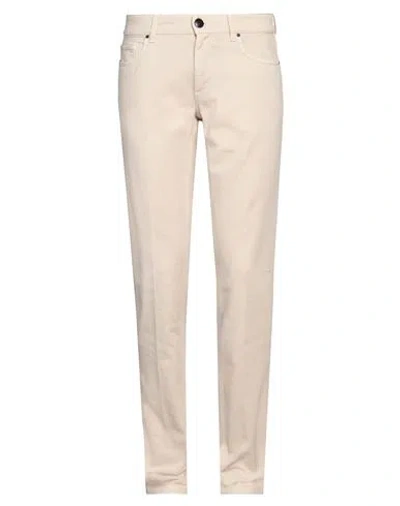 Trussardi Man Pants Ivory Size 35 Cotton In Beige
