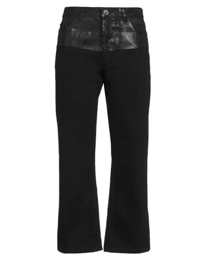 Erika Cavallini Woman Jeans Black Size 6 Cotton In Black