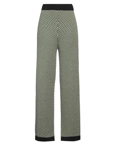 Croche Crochè Woman Pants Military Green Size M Merino Wool, Acrylic In Green
