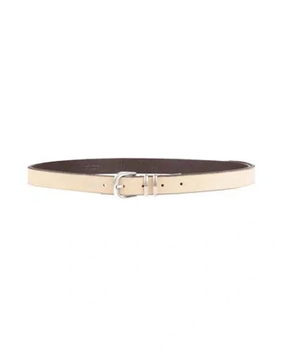 Eleventy Man Belt Beige Size 38 Leather, Metal In Beige