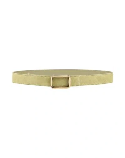Orciani Woman Belt Sage Green Size 34 Leather, Metal In Sage Green