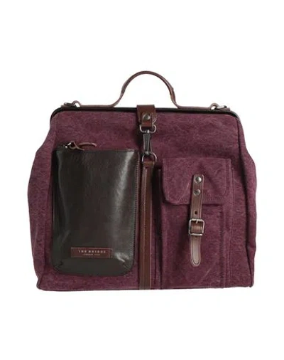 The Bridge Man Handbag Deep Purple Size - Textile Fibers, Leather In Purple