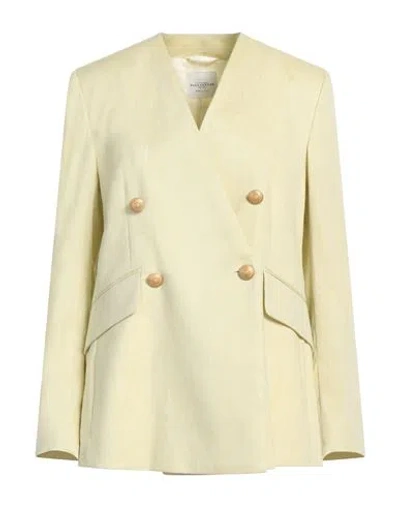 Ballantyne Woman Blazer Light Green Size 6 Linen, Cotton, Elastane In Green