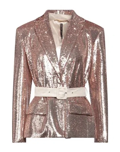 Manila Grace Woman Blazer Rose Gold Size 6 Polyester In Rose Gold