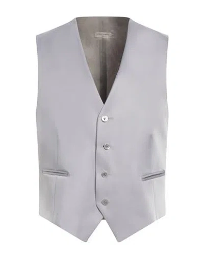 Angelo Nardelli Man Tailored Vest Light Grey Size 46 Polyester, Viscose In Grey