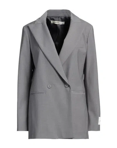 Hinnominate Woman Blazer Grey Size L Polyester, Viscose, Elastane In Grey