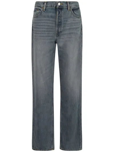 Shop Re/done Straight Jeans With Patch In Blue