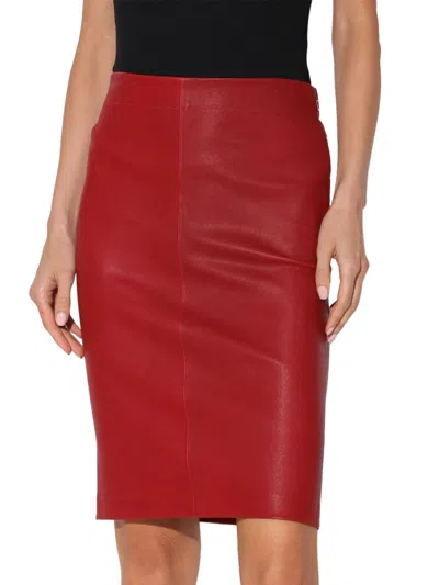 WALTER BAKER WOMEN'S MAE METALLIC LEATHER PENCIL SKIRT 
