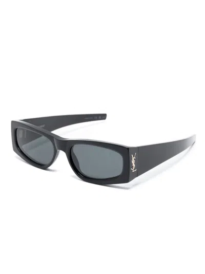 Saint Laurent Cassandre-logo Sunglasses In Black