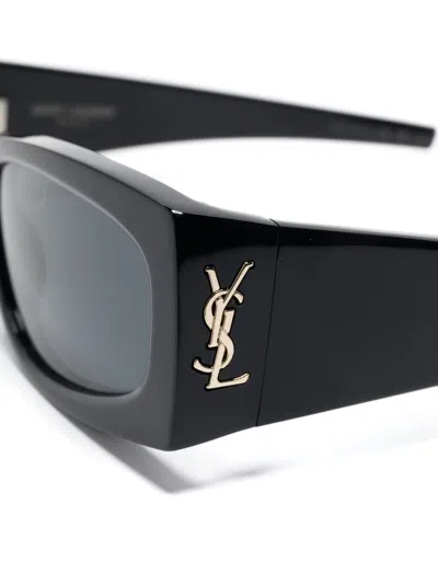 Saint Laurent Cassandre-logo Sunglasses In Black