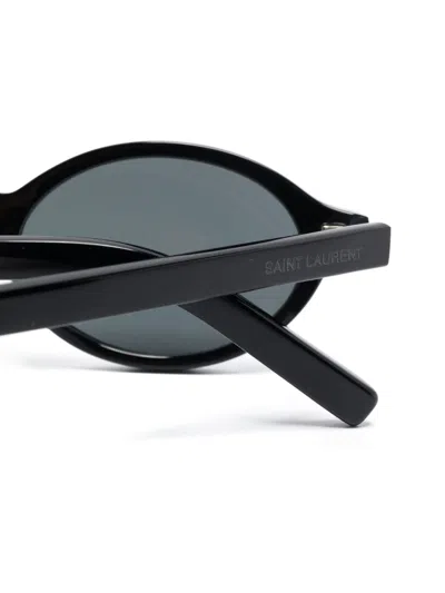 Saint Laurent Jeanne Round-frame Acetate Sunglasses In Black