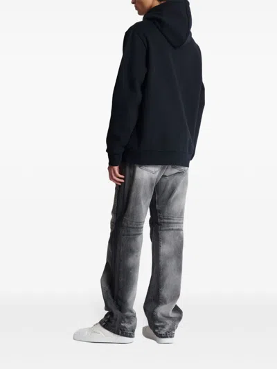 Balmain Men's Lips Print Hoodie In Black