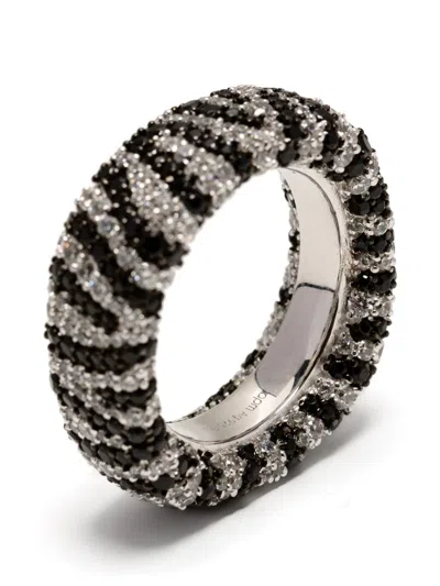 Apm Monaco X Charles Leclerc Chunky Zebra Ring In Silver