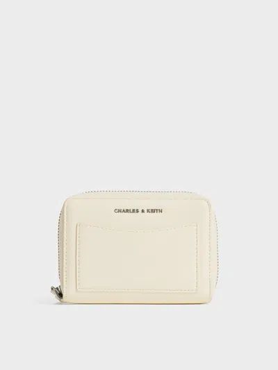 Charles & Keith - Xylia Zip-around Wallet In Cream