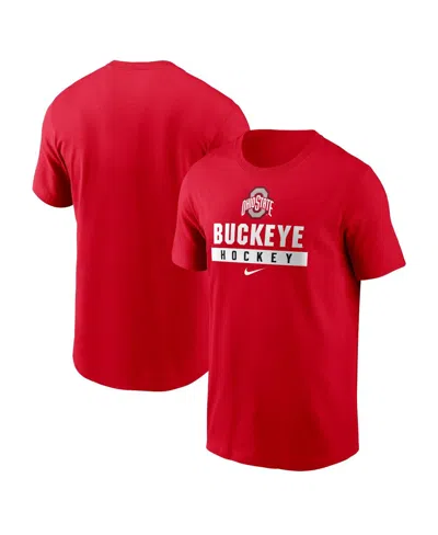 Nike Men's Scarlet Ohio State Buckeyes Ice Hockey Sport Drop T-shirt In Scarlet