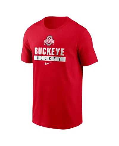 Nike Men's Scarlet Ohio State Buckeyes Ice Hockey Sport Drop T-shirt In Scarlet