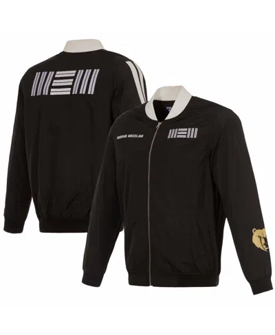 Jh Design Men's Black Memphis Grizzlies 2023/24 City Edition Nylon Full-zip Bomber Jacket In Black