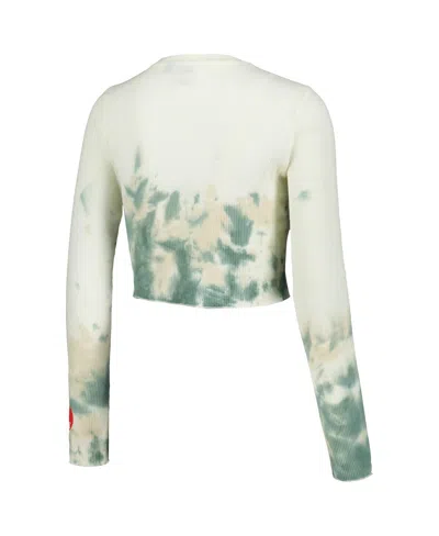 Mad Engine Men's And Women's Natural Care Bears Line-up Tie-dye Cropped Long Sleeve T-shirt In Natural