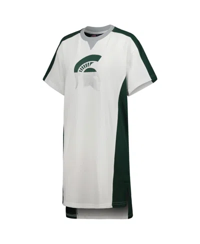 Shop G-iii 4her By Carl Banks Women's White Michigan State Spartans Home Run T-shirt Dress In White,green