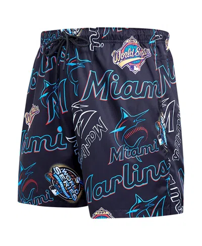Pro Standard Men's Black Miami Marlins Toss Logo Woven Shorts In Black