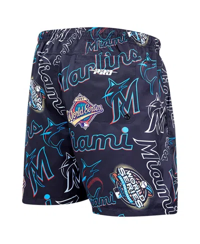 Pro Standard Men's Black Miami Marlins Toss Logo Woven Shorts In Black