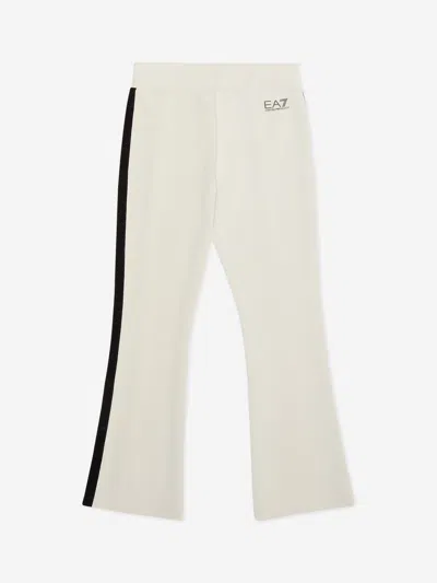Ea7 Emporio Armani Girls Logo Joggers In Beige
