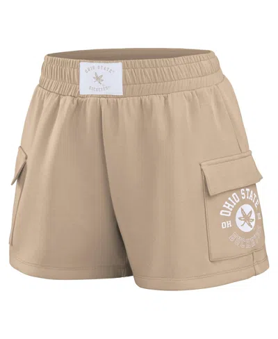 Wear By Erin Andrews Women's Tan Ohio State Buckeyes Neutral Shorts In Tan