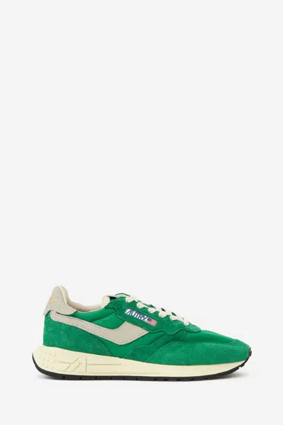 Autry Reelwind Panelled Sneakers In Green