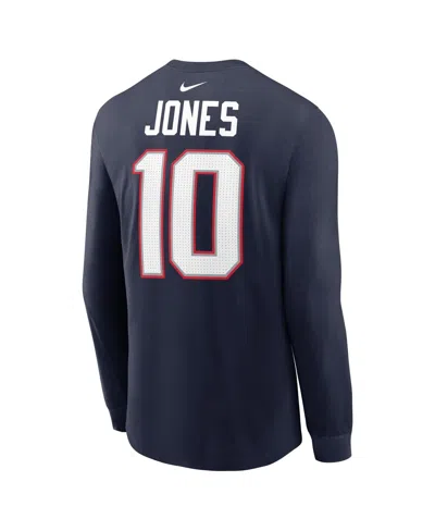 Nike Men's Mac Jones Navy New England Patriots Player Name Number Long Sleeve T-shirt In Navy