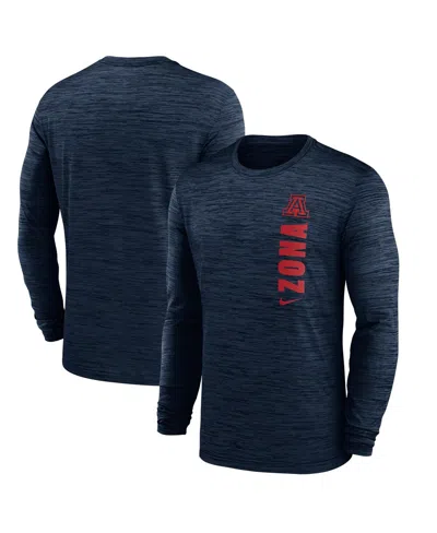 Nike Men's Navy Arizona Wildcats 2024 Sideline Velocity Performance Long Sleeve T-shirt In Navy