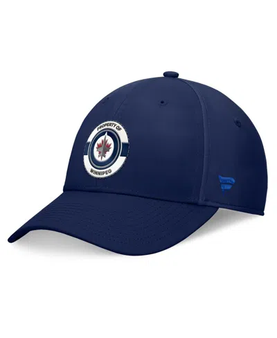 Fanatics Men's Navy Winnipeg Jets Authentic Pro Training Camp Flex Hat In Navy