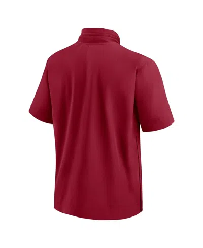 Nike Men's Cardinal Stanford Cardinal 2024 Sideline Coach Short Sleeve Half-zip Hoodie Jacket In Cardinal,white
