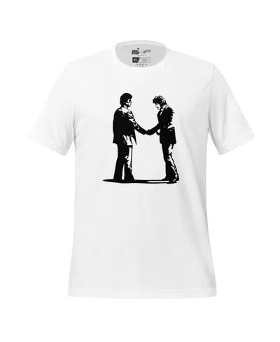 Section 119 Men's And Women's White Pink Floyd Wish You Were Here Handshake Tri-blend T-shirt In White